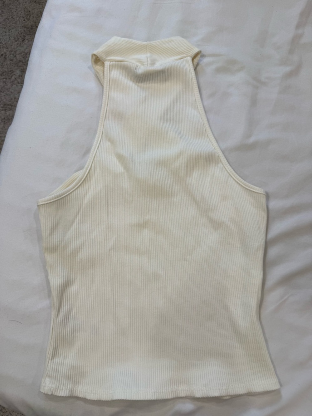 Lulu's Cream Ribbed Cross-Front Tank - Picture 2 of 4